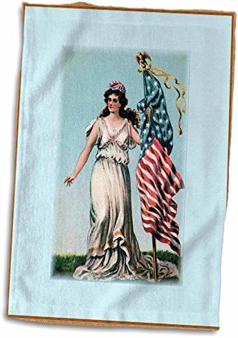 3Д Роуз Гроздобер Лејди Либерти со американско знаме TWL_38921_1 Пурал, 15 x 22