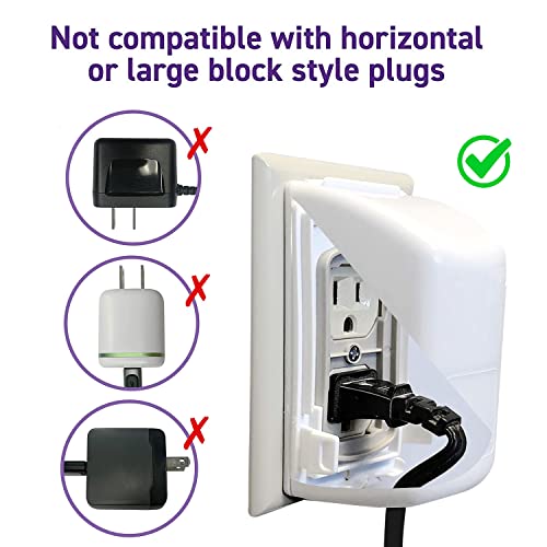 Direbbaby Dual Fit Plug Cover - Model L907 - Електричен чувар на штекер за стандард и декора, бела, 2 брои