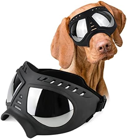 Очила за кучиња NMLC, УВ заштита од кучиња, очила за сонце, очила за ветер и снег со ленти, мали, средни и големи кучиња, големи црни