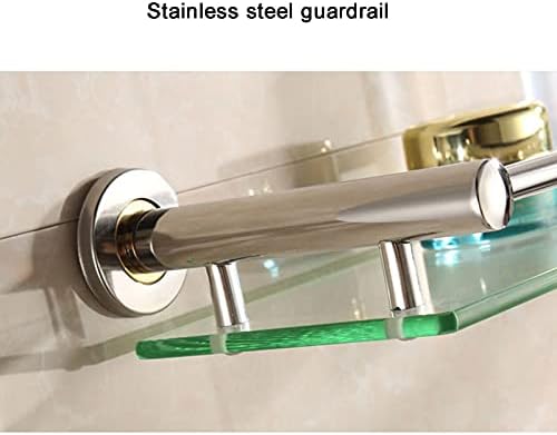 ERDDCBB BALY SCLEF SHILL полица за бања стаклена полица за стаклени полици за монтирање S304 не'рѓосувачки челик 3 големина Факултативно