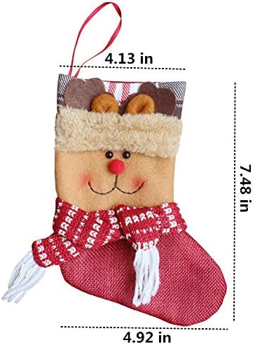Forze Christmas 3D Декоративни чорапи торба за подароци за бонбони, картичка за подароци за сребро пакет 6 мини Божиќни чорапи