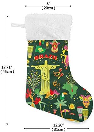 Пимилагу бразилски карневал Божиќни чорапи 1 пакет 17,7 , виси чорапи за Божиќна декорација