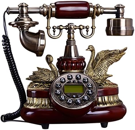 Телефонски телефон со ретро ретро -лебеди Телефонски фиксни фиксни за хотелска канцеларија Бела црвена боја