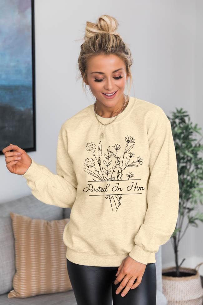Засади дама џемпер жени растенија се пријатели пуловер симпатична растителна графичка лесна врвови