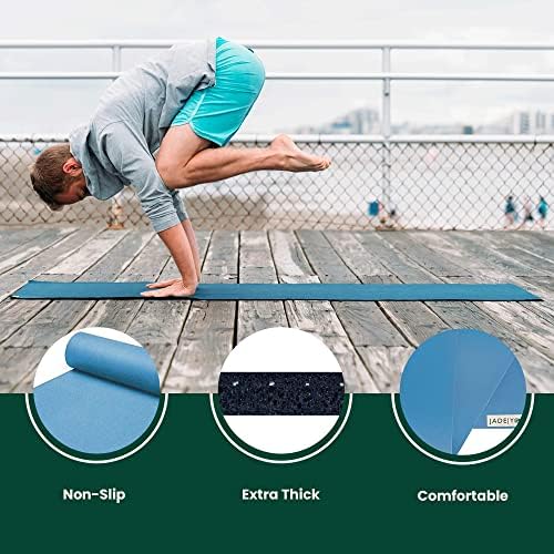 Jade Fusion Yoga Mat, луксузна удобност и цврсти душеци за вежбање за домашна салата, 68 и 74 јога мат дебел, нелизгачки тренинг