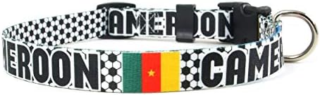 Јака на кучиња | Фудбал | Futbol | Камерунско знаме | Xtra голем, голем, среден, мал, екстра мал | Направено во САД | Подарок за фудбалски