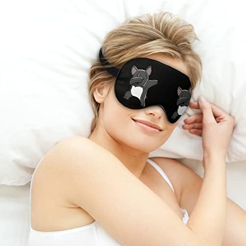 Намачкајте француски булдог Смешна Смешна Маска За Очи За Спиење Мека Покривка За Очи Со Врзани Очи Со Прилагодлив Ремен Ноќна