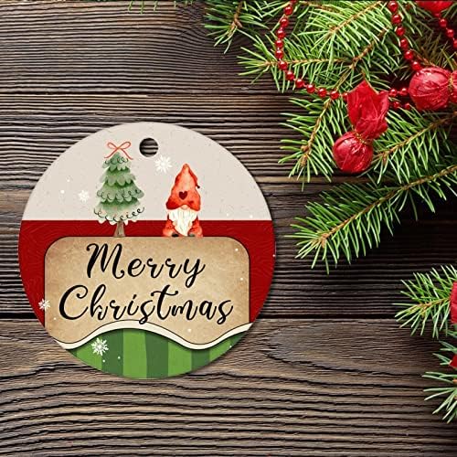 Merryxmas ornaments за новогодишна елка2022 Снегули Снежници Божиќно дрво Камион Божиќ Декор со двојно печатено керамички подароци