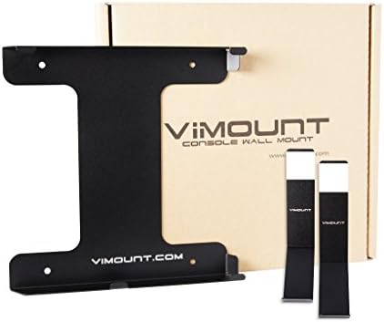 Vimount wallид монтиран метал држач компатибилен со PlayStation 4 PS4 тенок верзија со 2x контролори wallид монтирање во црна боја