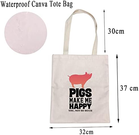 MBMSO PIG TOTE TOTE за свињи за свињи ме радувам што не толку многу свињи рамо торба за свињи за свињи, сопственик на платно за платно,