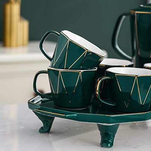TWDYC Nordic Ceramic Water Set ладно котел попладневен чај сет чајник чајник домашна дневна соба поставена со сет за чаши за послужавник