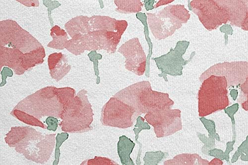 Ambesonne Poppy цвет јога мат пешкир, акварел уметнички дела инспирирани од пролетното цветање на природата, нелизгање на пот-абсорбента