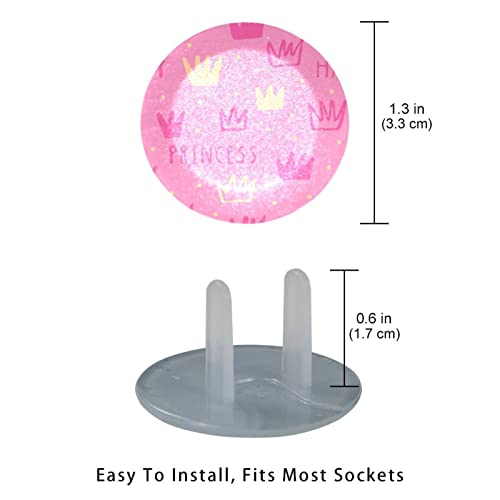 Крајниот приклучок на розова принцеза Круна Слатка за излез Опфаќа 12 пакувања - Објекти за приклучок за безбедност на бебиња - Трајни и стабилни