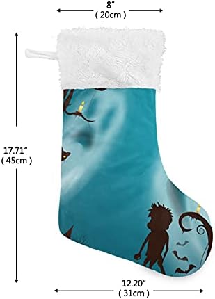 Ксигуа Ноќта на вештерките Дух Божиќни чорапи камин што виси чорапи XMAS чорапи за семејни празнични сезони за забави за забави,