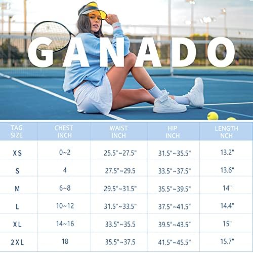 Здолништа со тениски ганадо тенис за жени со 4 џебови плетени голф здолниште со високи половини атлетски тренинзи за вежбање спортско здолниште