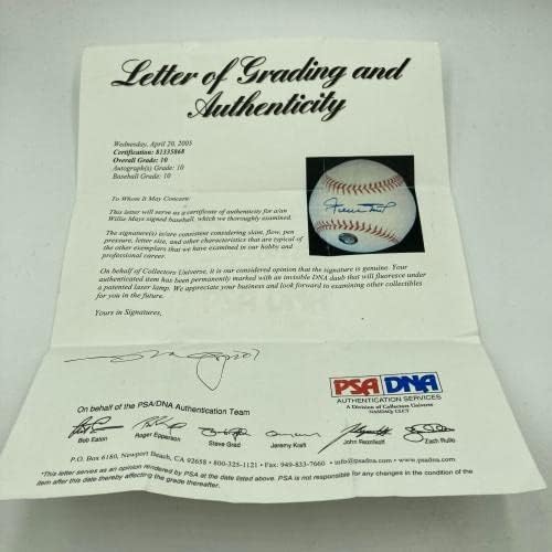 Прекрасна Вили Мејс ПСА ДНК оценет скапоцен камен нане 10 потпишан бејзбол во мајор лига - автограмирани бејзбол