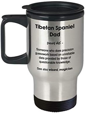 Смешна тибетски шпаниел тато дефиниција кафе кригла - кригла од 14oz патување