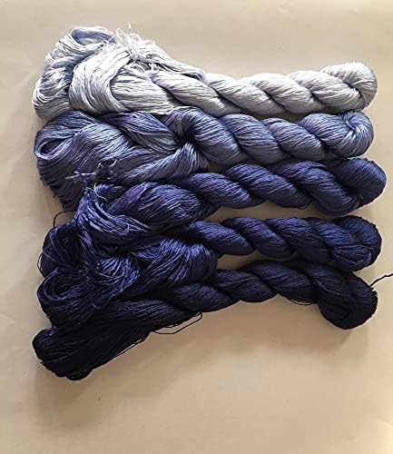 Selcraft 5 Skeins Hand-DyEdnatural црница од свила од свила од конец од 40м по скин 20