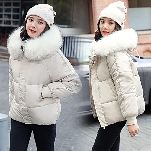 Prdecexlu плус големина со долг ракав Зимски пуфер јакна тинејџерски девојки новите колеџ мек палто со џебови цврсто вградено