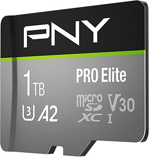 PNY 1TB PROVELITE Class 10 U3 V30 microSDXC Флеш Мемориска Картичка-100MB/s, Класа 10, U3, V30, A2, 4K UHD, Full HD, UHS-I, Микро SD