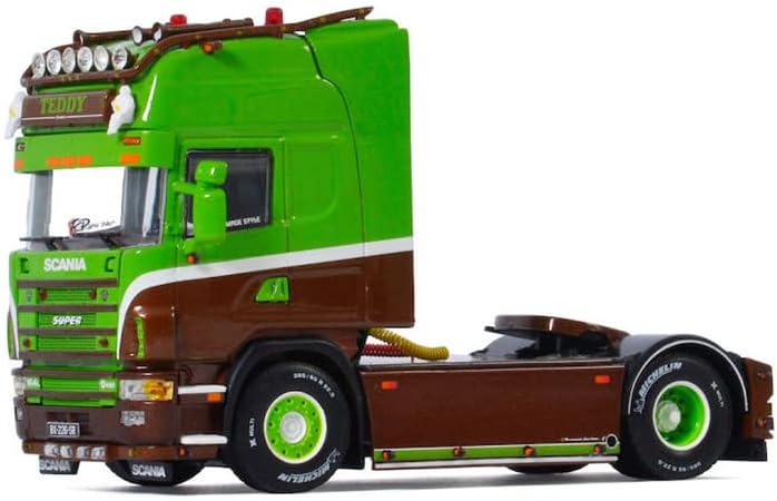 WSI за Scania R4 за Plopline 4x2 Space Cab Teddy Chaynes 1/50 Diecast камион претходно изграден модел