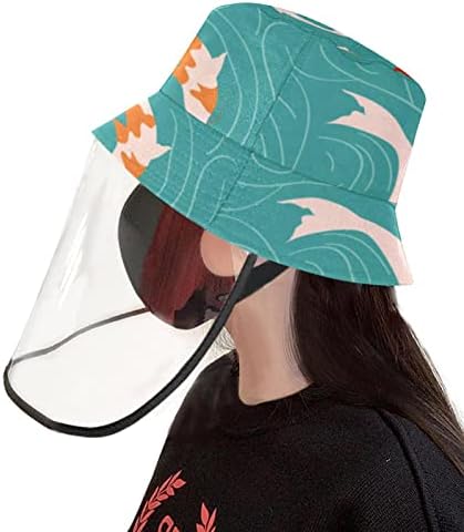 Заштитна капа за возрасни со штит за лице, рибарска капа анти сонце, јапонски едноставен сакура виолетова цвет