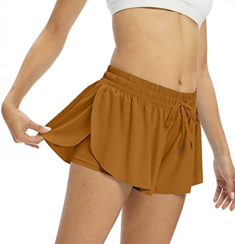 Myflowygirl Flowy Shorts Shorts Shorts женски салата јога атлетска трчање пот спандекс симпатична тениска здолниште со висока половината облека
