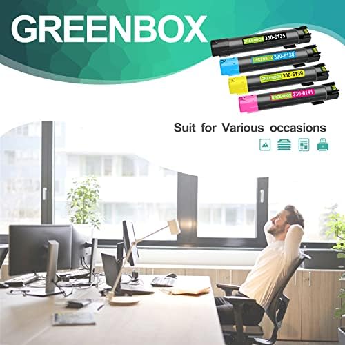 Замена на кертриџ со тонер со висок принос на Greenbox 7130 за 330-6135 330-6138 330-6141 330-6139 за Dell Color Laser 7130CDN