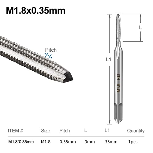 Метричка завртка допрете M1-3.5 Машинска нишка допрете бит 6542 права флејта приклучок Допрете метални алатки за рачни алатки 1 парчиња