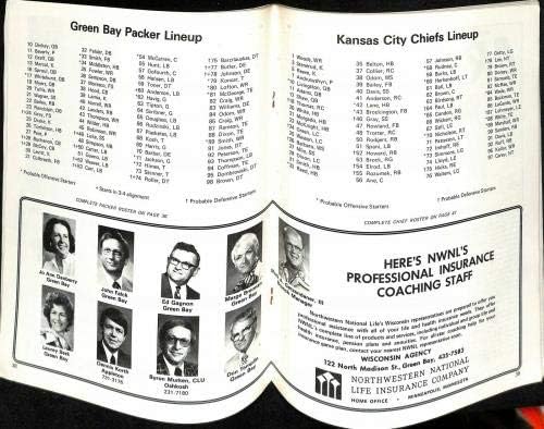 1978 канзас сити шефови против Грин Беј Пакерс Програма 8/5 Ламбо Поле Екс 66464-Нфл Програми