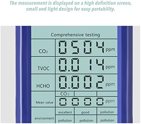 Мултифункционален детектор на јаглерод диоксид Mini CO2 PPM мерачи Анализатор на гас Протебилен тестер за квалитет на воздухот за квалитет на