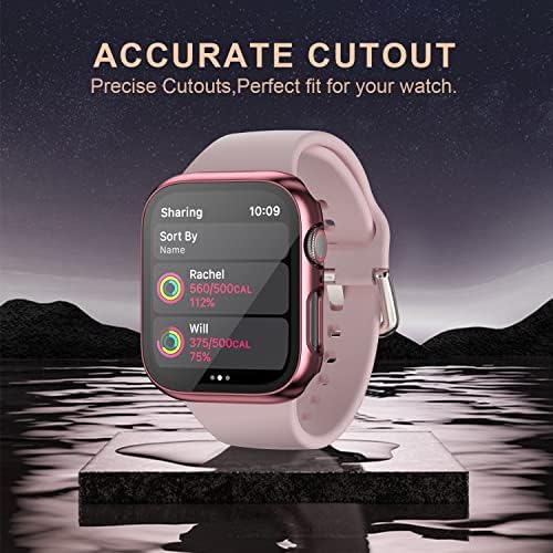 2 пакет кутија за Apple Watch Series 7 45mm со заштитен стаклен екран, Colaxuyi Подготвување компјутер кутија ултра-тенок анти-гребење заштитен