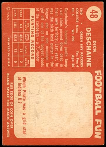 1958 Топпс 48 Дик Дешаин Грин Беј Пакерс VG Packers