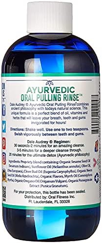 Дејл Одри Ајурведски органски сусам масло повлекува за заби и непца | Органско орално плакнење на устата со вкус на нане | Есенцијални масла