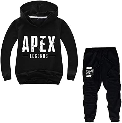 Jotolan Kids Boys Apex Legends Hooded Sweats Suits, Pullover Doicpies и обични панталони за џогирање на панталони