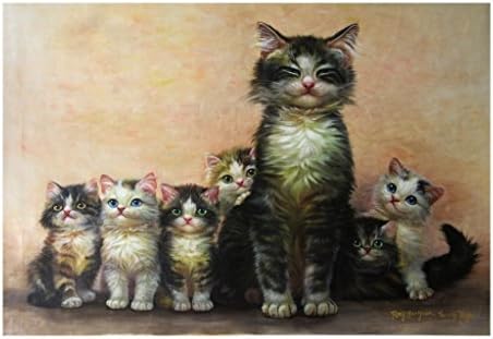 Седум мачки е оригинално масло за сликање на платно од Хаојуан Пенг