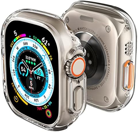 Спиген Тенок Одговара Дизајниран За Apple Watch Ultra Случај, Тенок Тврд Компјутер Случај За Apple Watch Ultra 49mm Случај - Кристално Јасно