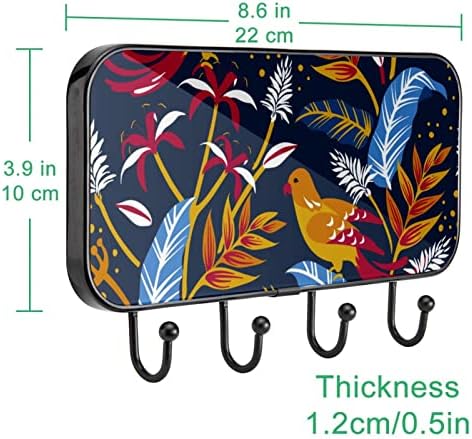 Држач за пешкири на лајтни, монтиран решетка за пешкири за бања бања бањарка облека облечена облека шарени птици во природен дизајн