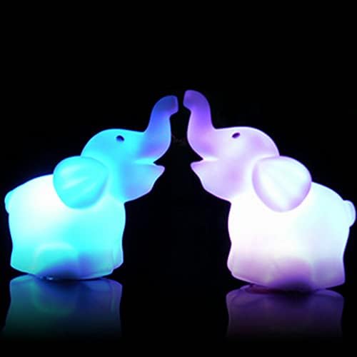 Honrane Night Light Cute Elephant Night Night Lamps, симпатична LED во форма на слонови LED 7 ламба за промена на бојата, ноќен декор, подарок,