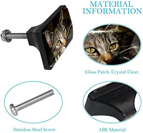 Копчиња за фиоки за пакување Tbouobt 4, стаклени копчиња за стакло кабинети, мачка
