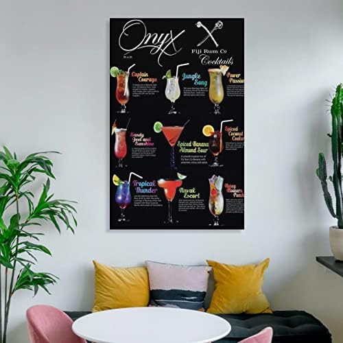 Коктел мени Постер алкохолни пијалоци рецепт wallидна уметност бар wallидна уметност платно печатење слика wallидна уметност постер за домашно