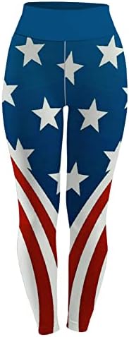Американски хеланки на знамето на женски стомаци Контрола на стомакот во САД знаме јога панталони лесна лесна атлетска компресија тренингот хулахопки
