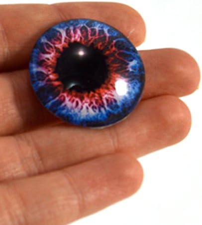 30мм стакло око единечно сино и црвено стакло око за таксидермиски скулптури или занаети за занаети со накит