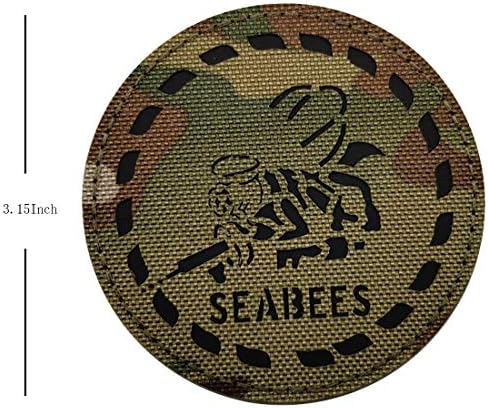 Втората светска војна 2 -та морнарица морнарица Seabees IR рефлексивни лепенка за прилагодување на значки за прицврстувачи на кука и амблем
