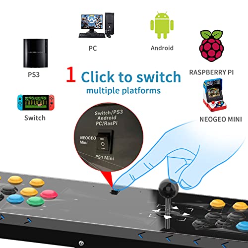 Конзола за игри со аркада на Дојо 2 играчи Аркада Борба за борба за дома, компатибилен со Neogeo Mini/PC/PS Classic/Nintendo Switch/PS3/Android/Raspberry