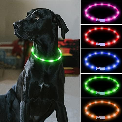 Candofly LED Куче ЈАКА НА полнење-Сјај Во Мракот Пет Безбедност Јака Сечење Големина Светне Јаки LED Куче Светла Чувајте Ги Вашите Кучиња