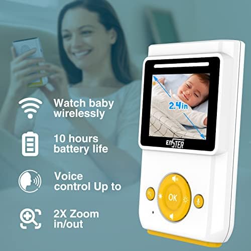 Видео Бебе Монитор Со Камера И Аудио, Бебе Монитор Без WiFi Со 2.4 Lcd Екран Боја Ноќ Визон, 2-Насочен Аудио Разговор, VOX, 960ft