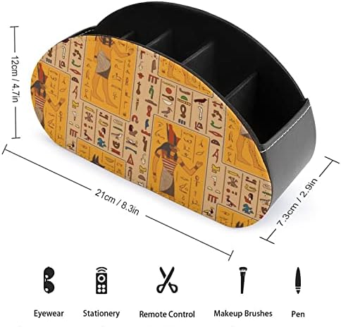 Антички египетски богови и хиероглифи држач за далечински управувач Организатор на кожа за канцелариски материјали далечински контролер