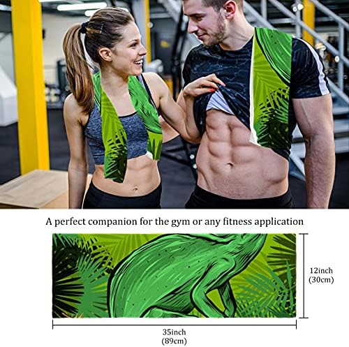 Камелеон на тропски лисја FrameFitness Gym Prience за мажи и жени плажа крпа со 2-пакувања со брзо сушење микрофибер спорт