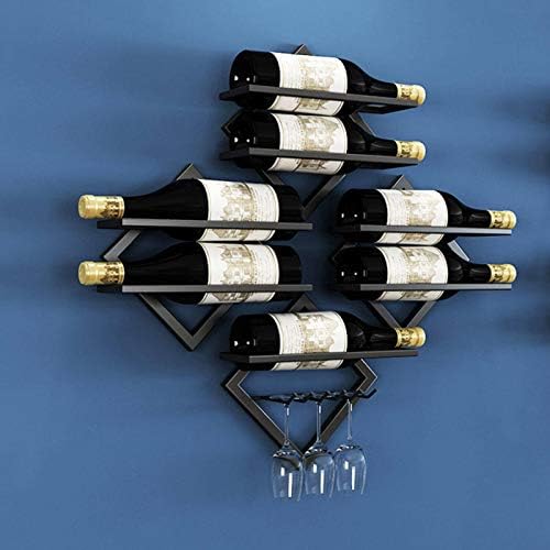 NC Creative wallид монтиран црвен држач за вино со шише со вино со закачалка за закачалка - држач за црно вино